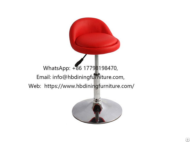 Orange Leather Swivel Five Prong Office Stool