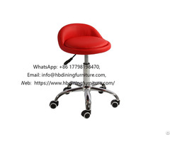 Red Leather Swivel Five Prong Office Stool
