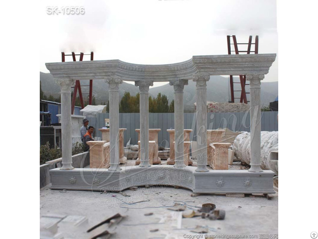 Outdoor Large White Marble Gazebo Pavililon For Park Or Public Places Facory Supplier