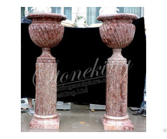 Factory Price Outdoor Solid Marble Tall Planter Pots For Garden And Home Decor