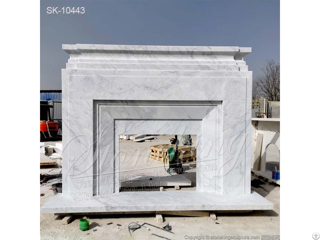 Manufacturer White Marble Modern Bolection Fireplace Mantel Surround For Home Decor