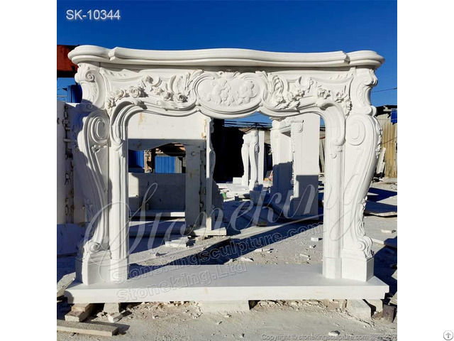 Factory Supplier French Style White Marble Fireplace Surround For Home Decor