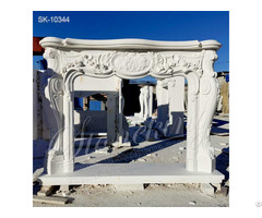 Factory Supplier French Style White Marble Fireplace Surround For Home Decor