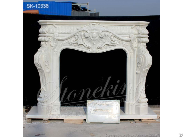 Factory Price White Marble French Style Fireplace Mantel Surround For Home Decor