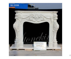 Factory Price White Marble French Style Fireplace Mantel Surround For Home Decor