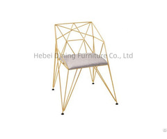 Hollow Gold Wire Chair With Soft Cushion
