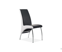 Curved Electroplated Leg Leather Dining Chair Dc U24