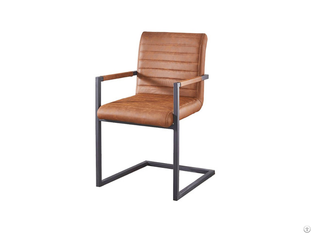 Metal Frame Leather Armchair Dc U25