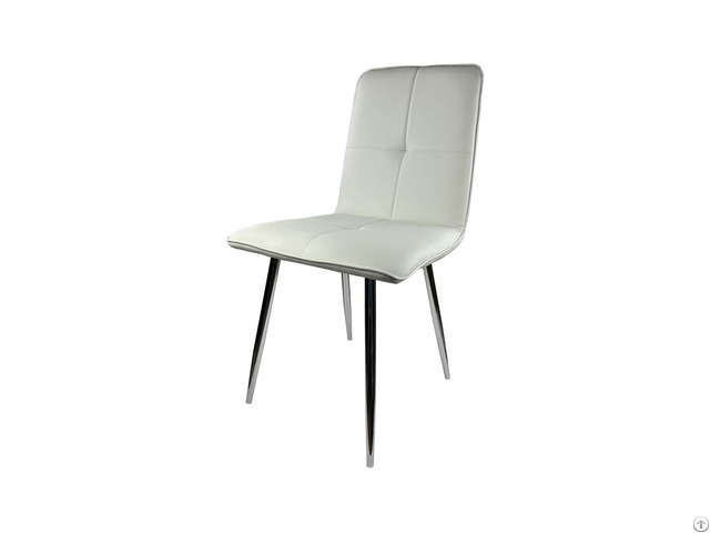 Leather Seat With Metal Legs Pu Soft Dining Chair Dc U51