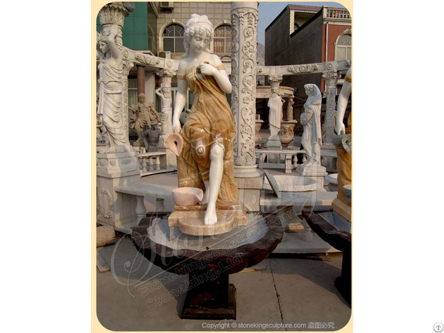 Beatiful Woman Statue Marble Water Fountain For Outdoor Or Indoor Decoration Factory Supplier