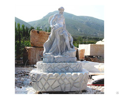 Hand Carved White Marble Oceanus Water Fountain For Outdoor Garden And Home Decor