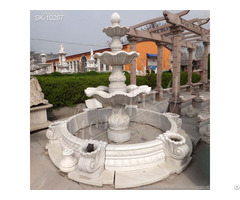 Captivating White Marble Three Tier Water Fountain For Outdoor Garden And Park Landscape