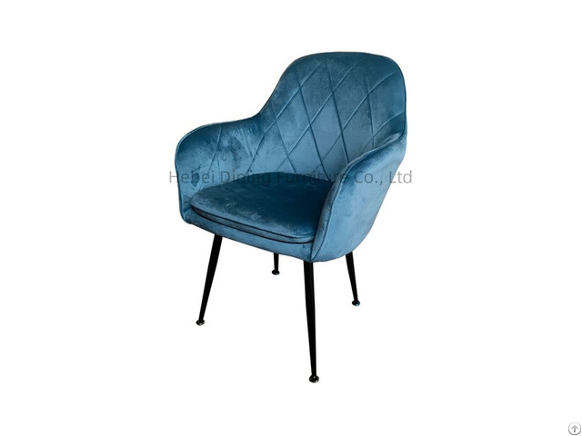 Velvet Soft Back Chair With Gold Plated Legs