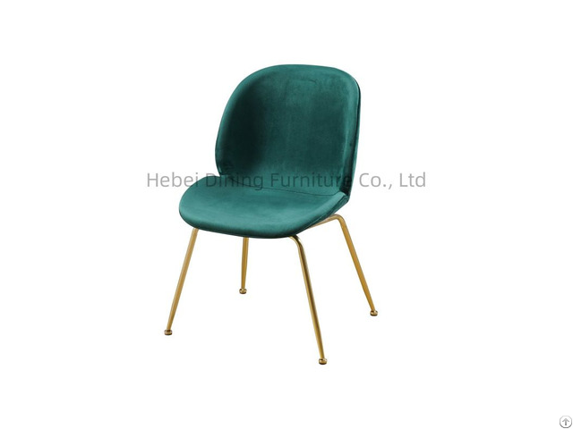 New Arrival Velvet Iron Leg Dining Chair