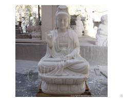 White Marble Seated Guanyin Or Kuanyin Statue For Outdoor Garden And Home Decor Factory Price