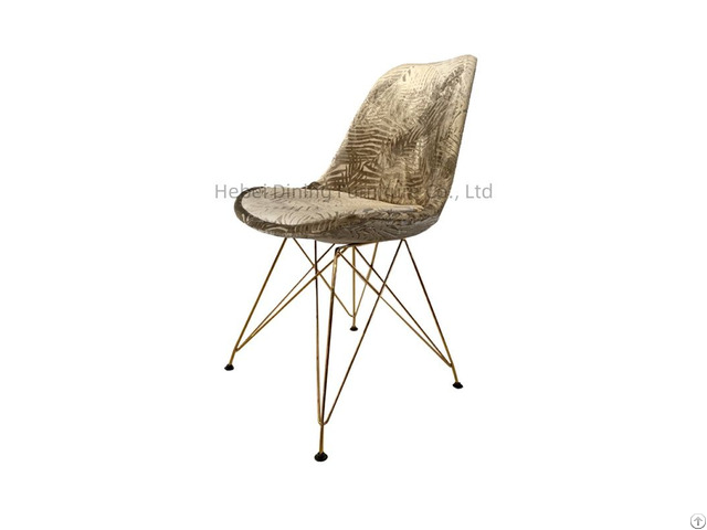 Golden Iron Legged Velvet Dining Chair