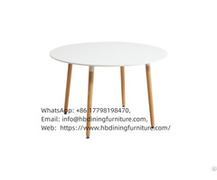 Mdf Tabletop Beech Wood Legs Round Dining Table Dt M06