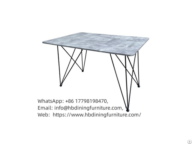 Metal Tube Legs Mdf Top Square Dining Table Dt M53