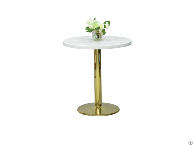 Marble Tabletop Disc Pedestal Dining Table Dt S04