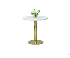 Marble Tabletop Disc Pedestal Dining Table Dt S04
