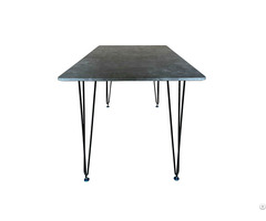 Multi Color Thin Iron Leg Density Board Dining Table Dt M42