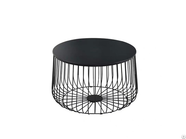 Black Mdf Round Coffee Side Table Dt M31