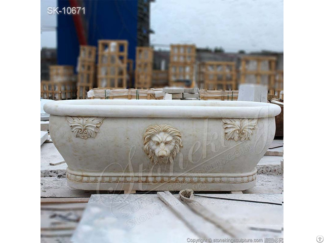 Factory Supplier Marble Freestanding Bathtub With Lion Head For Bathroom And Home Decor