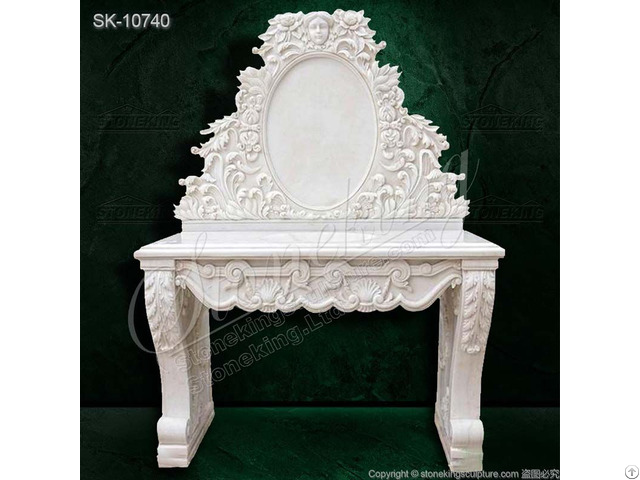 Luxurious White Marble Sink Vanity For Bathroom And Home Decor Factory Supplier