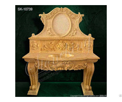 Luxury Yellow Marble Sink Vanity With Backsplash For Bathroom And Home Decor