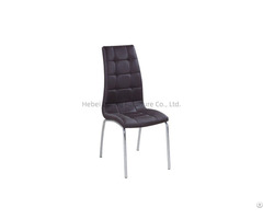 Leather High Back Iron Leg Dining Chair