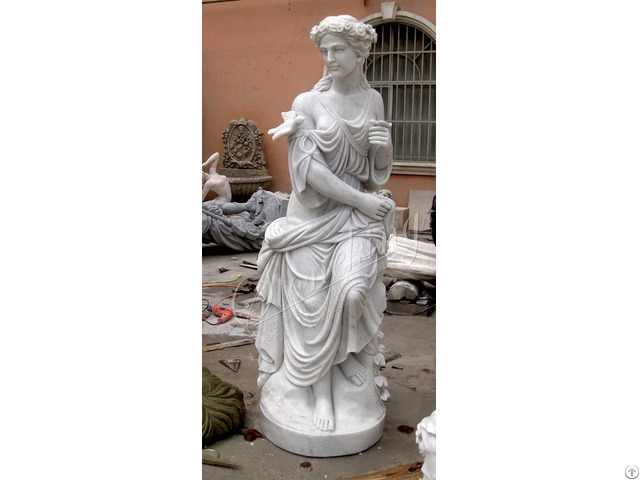 Hand Carved Greek Roman White Marble Woman Statue For Outdoor Garden And Patio Decor