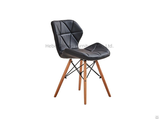 Hot Selling Pu Leather Material Wooden Legs Dining Chair