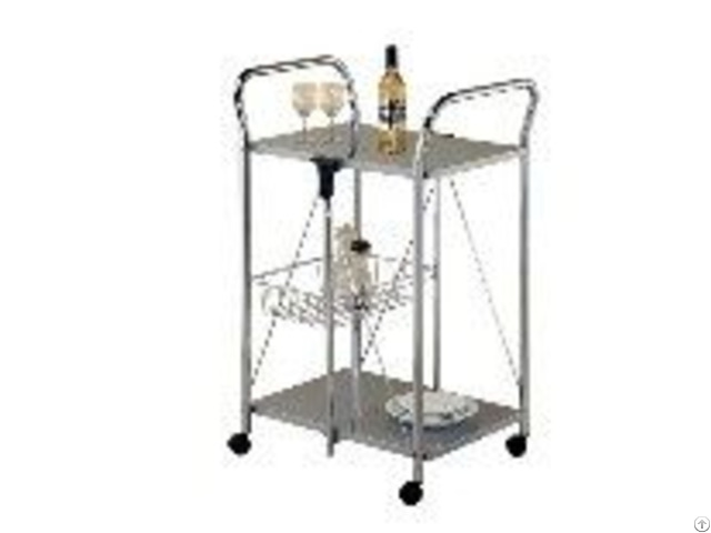 Handle Frame Two Tier Foldable Trolley