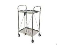 Stainless Steel Two Tier Foldable Trolley