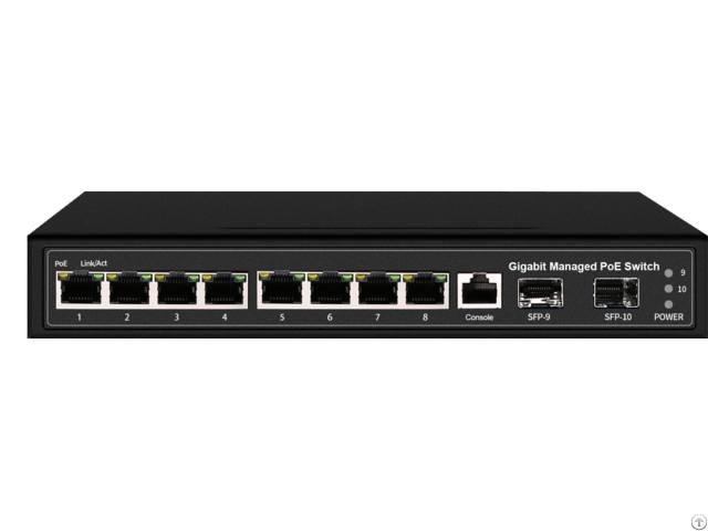 Gigabit Ethernet L2 Smart Managed Switch 8 1000m Rj45 With 2 1gb Sfp Uplinks