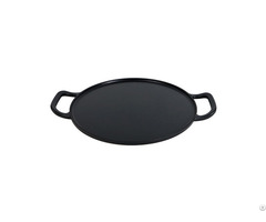 Double Loop Handled 12 Inch Cast Iron Pizza Pan