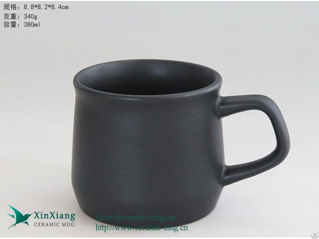 Custom 11oz Matte Black Big Belly Stoneware Coffee Mugs