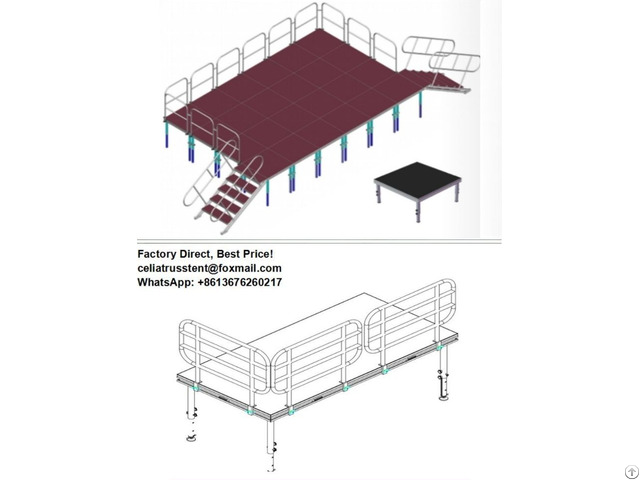 Portable Stage With Railing Design