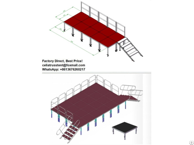 Portable Staging Stage Platform With Guardrail