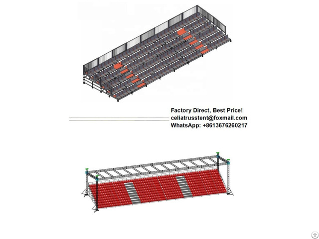 Movable Spectator Grandstand Seating With Tent Roof Shade