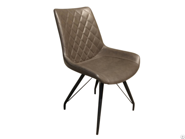 Metal Legs Faux Leather Padded Seat