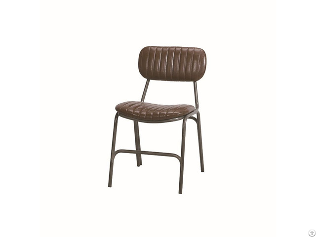 Leather Seat With Metal Legs Pu Soft Dining Chair