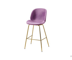 Velvet Bar Chair Hotel High Metal Legs