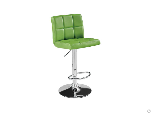 Bar Chair Leather High Footrest Metal Legs