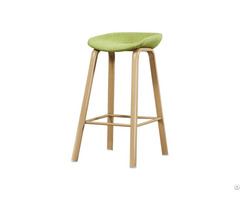 Fabric Cushion Bar Chair With High Wooden Legs