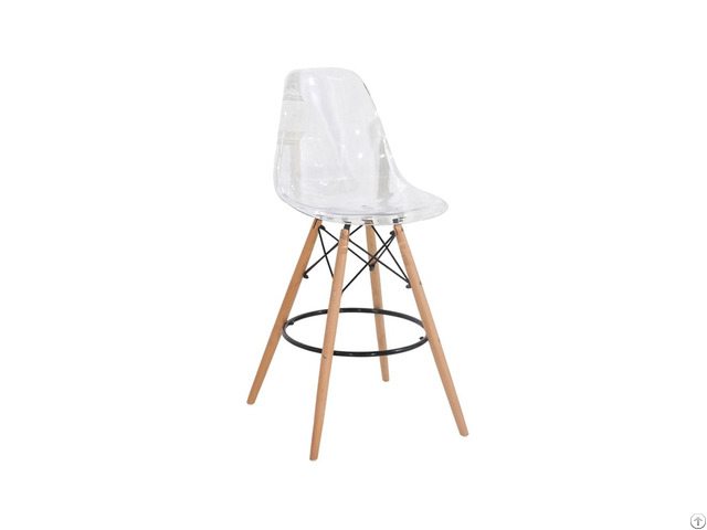 Plastic Bar Stool With Backs And Natural Legs