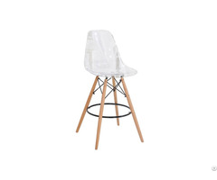 Plastic Bar Stool With Backs And Natural Legs