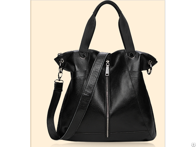 Latest Hot Selling Black Gennine Leather Lady Handbag