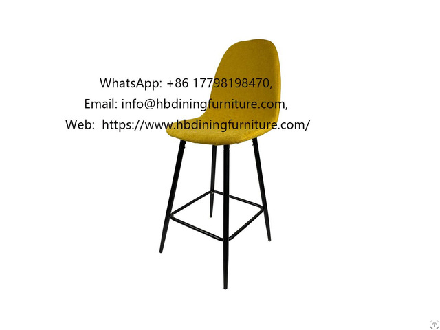 Fabric High Bar Chair Solid Color Legs