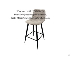 Upholstered Bar Chair High Leg Check Fabric